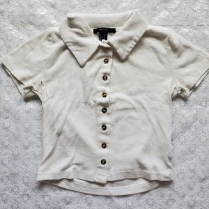 Forever 21 baby button up white blouse | size s
